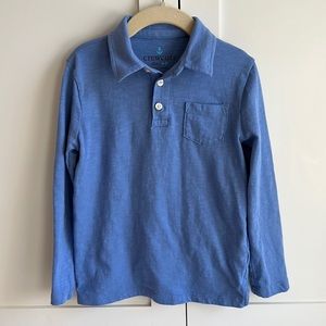 J.Crew Crewcuts Boys' long-sleeve slub cotton polo shirt, size 4-5